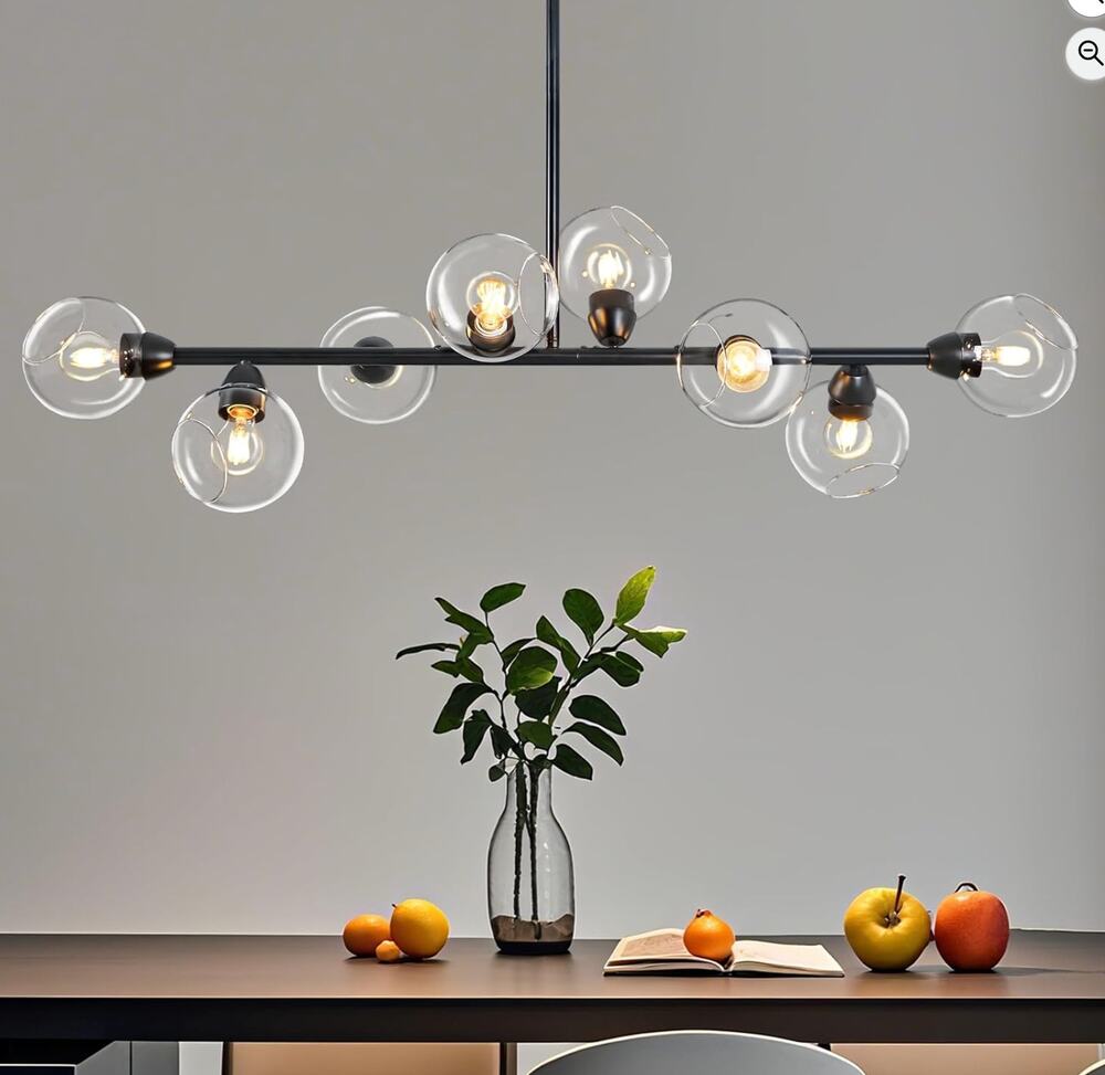 Linear Chandelier Modern Sputnik Chandeliers for Dining Room 50'' 8-Light